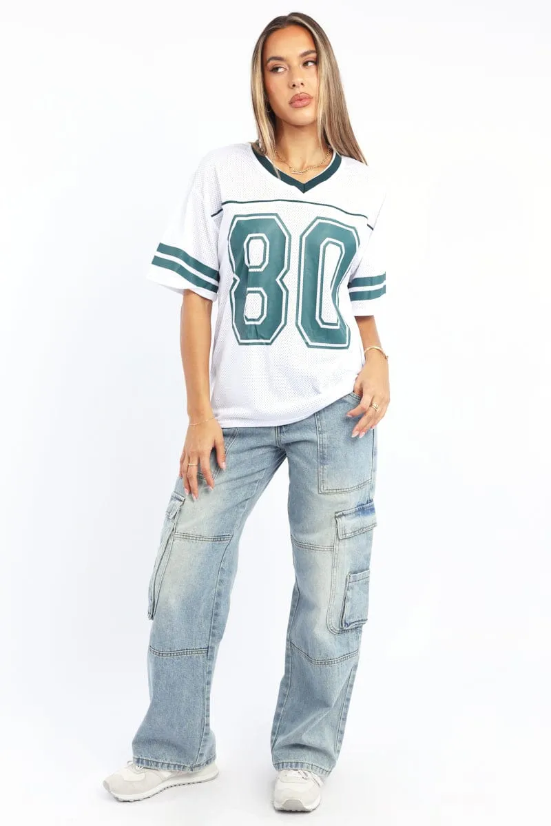 White Sport Tee Short Sleeve sold by Ally Fashion product image thumbnail 2