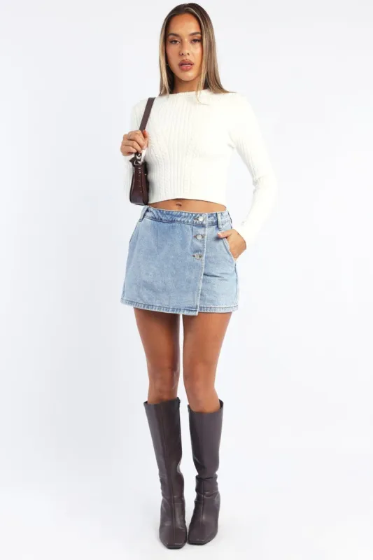 Denim Skorts Skirt High Rise sold by Ally Fashion