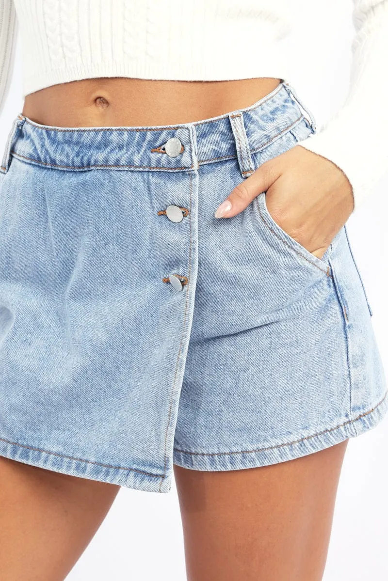 Denim Skorts Skirt High Rise sold by Ally Fashion product image thumbnail 5