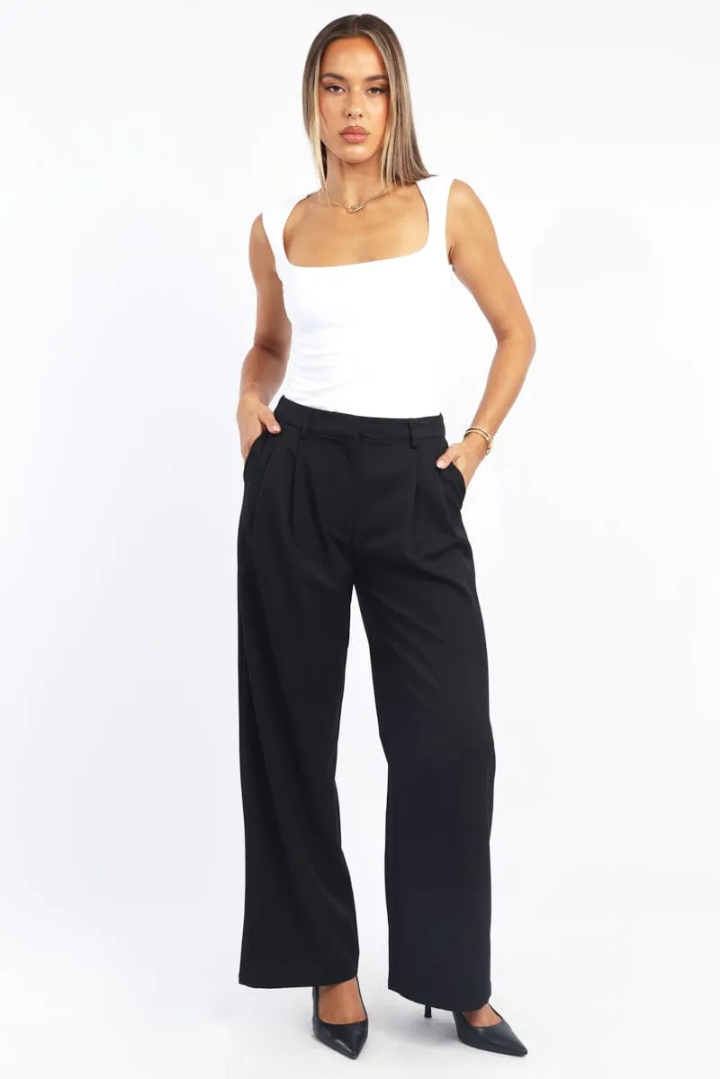 Black Wide Leg Pants High Rise sold by Ally Fashion