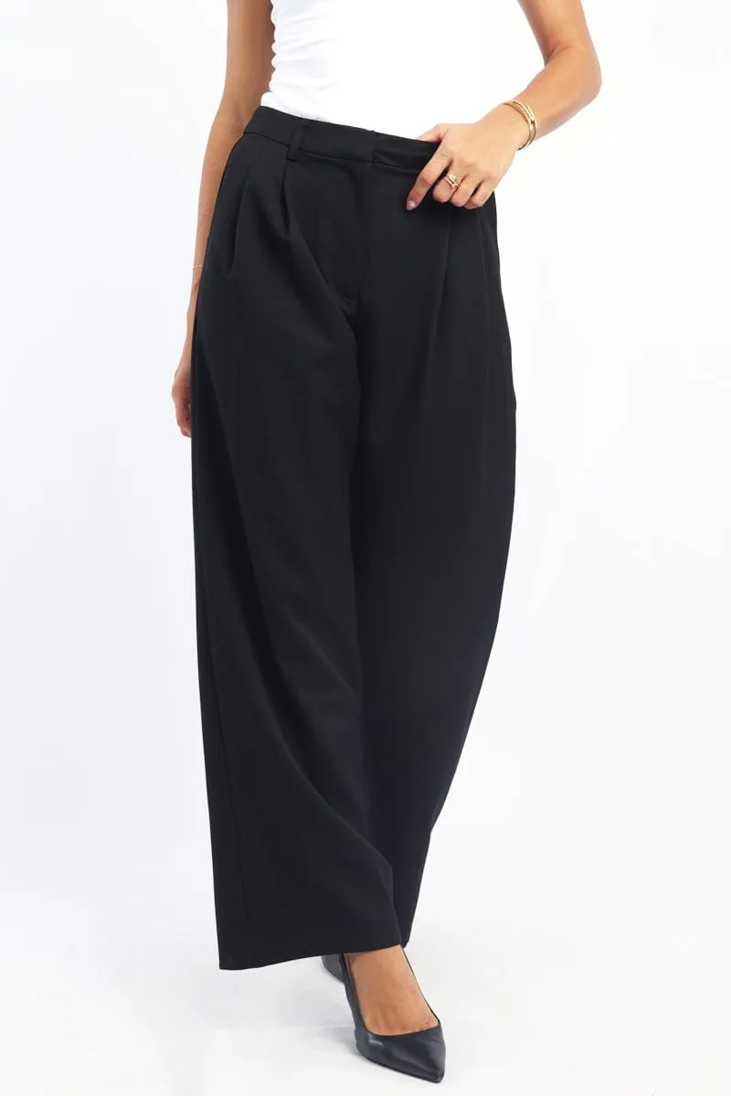 Black Wide Leg Pants High Rise sold by Ally Fashion product image thumbnail 2