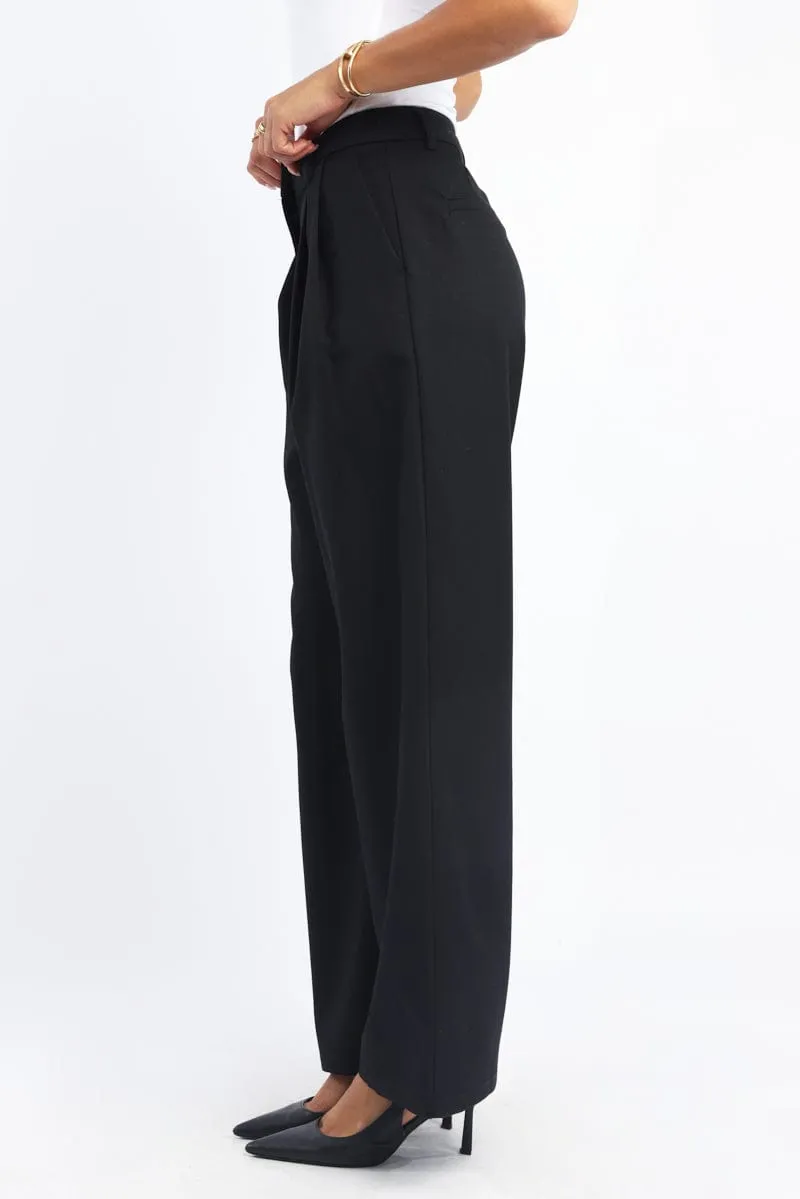 Black Wide Leg Pants High Rise sold by Ally Fashion product image thumbnail 3
