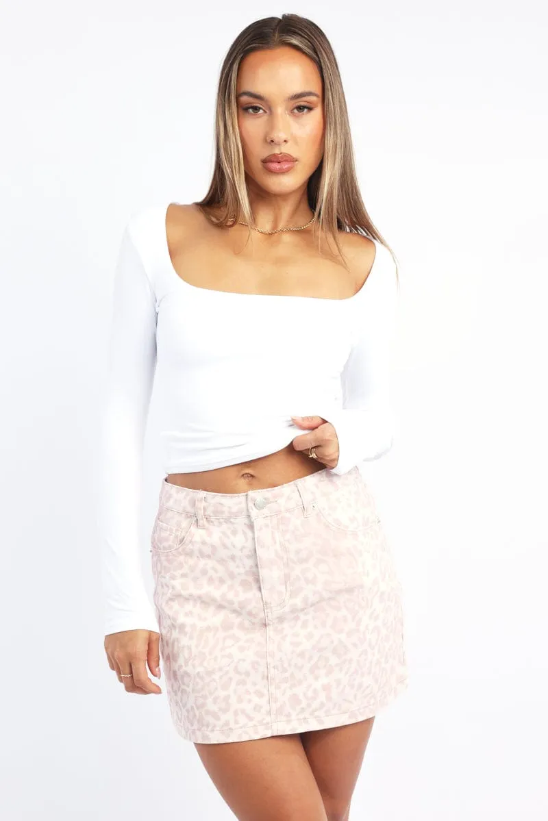 White Supersoft Top Square Neck Long Sleeve sold by Ally Fashion