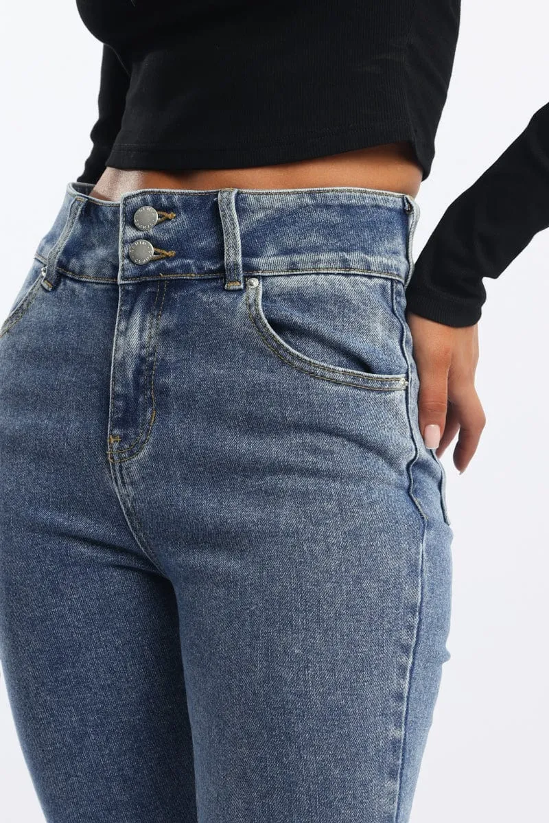 Denim Flare Jeans Mid Rise sold by Ally Fashion product image thumbnail 5