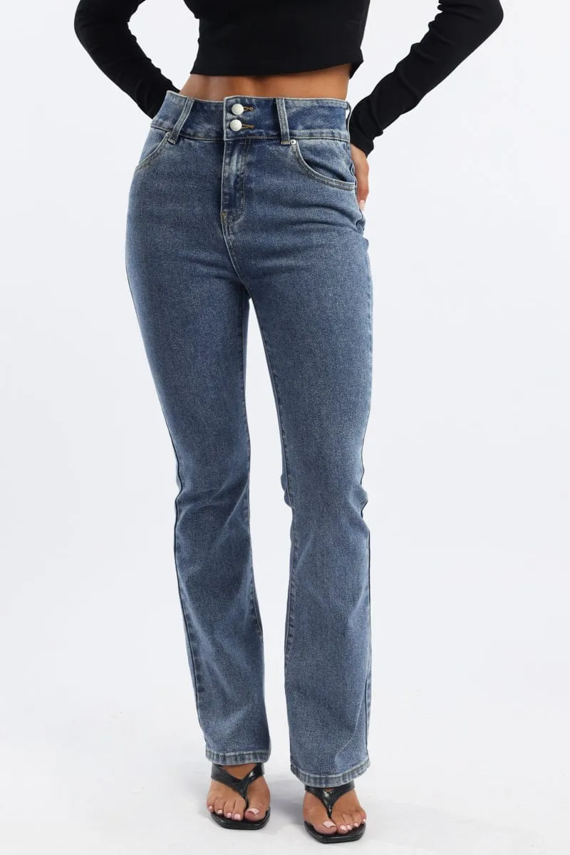 Denim Flare Jeans Mid Rise sold by Ally Fashion product image thumbnail 2