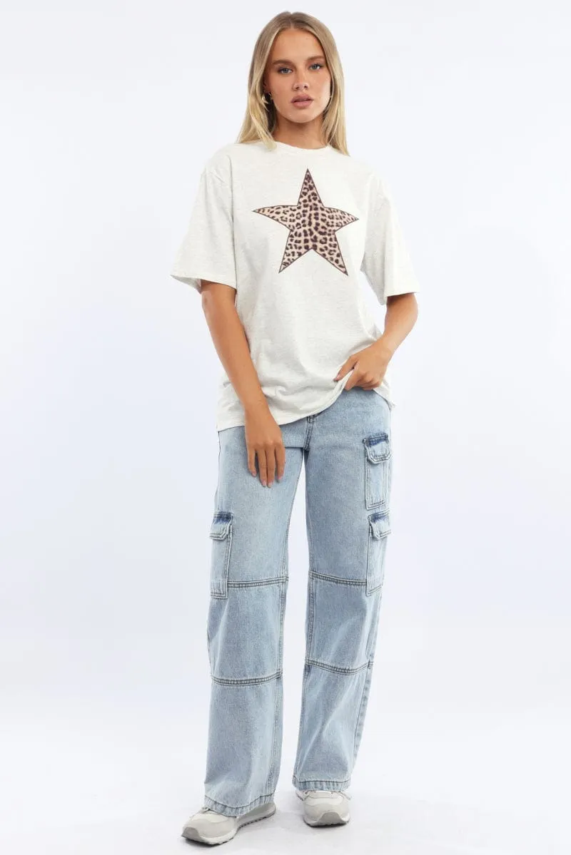 Grey Graphic Tee Short Sleeve sold by Ally Fashion product image thumbnail 2