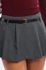 Grey Mini Skort Belted Skirt sold by Ally Fashion