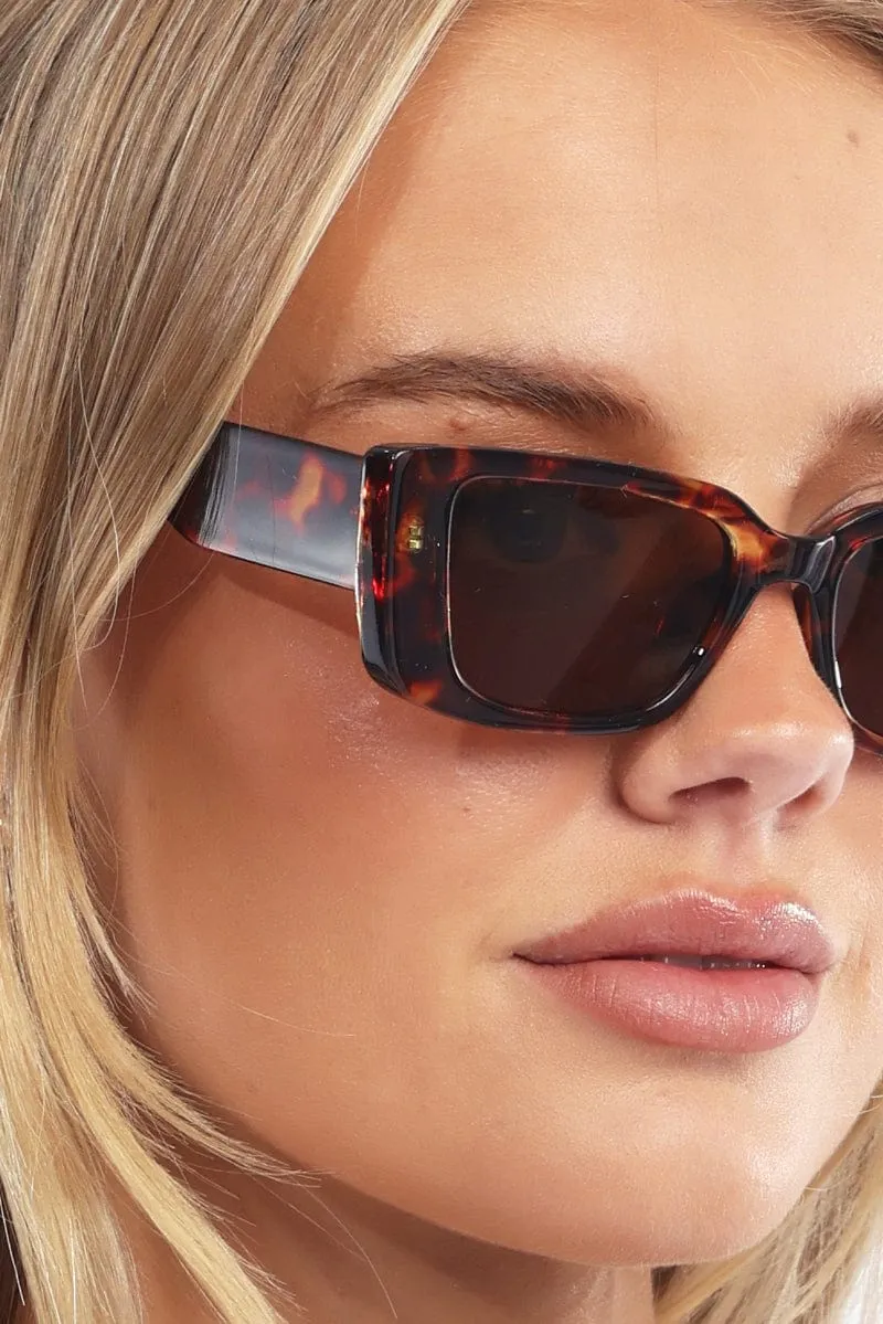 Brown Animal Print Square Sunglasses sold by Ally Fashion product image thumbnail 2