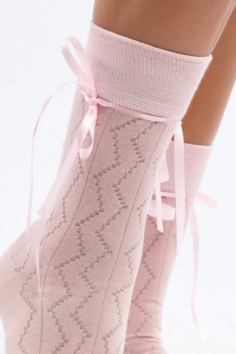Pink Bow Detail Socks sold by Ally Fashion product image thumbnail 2