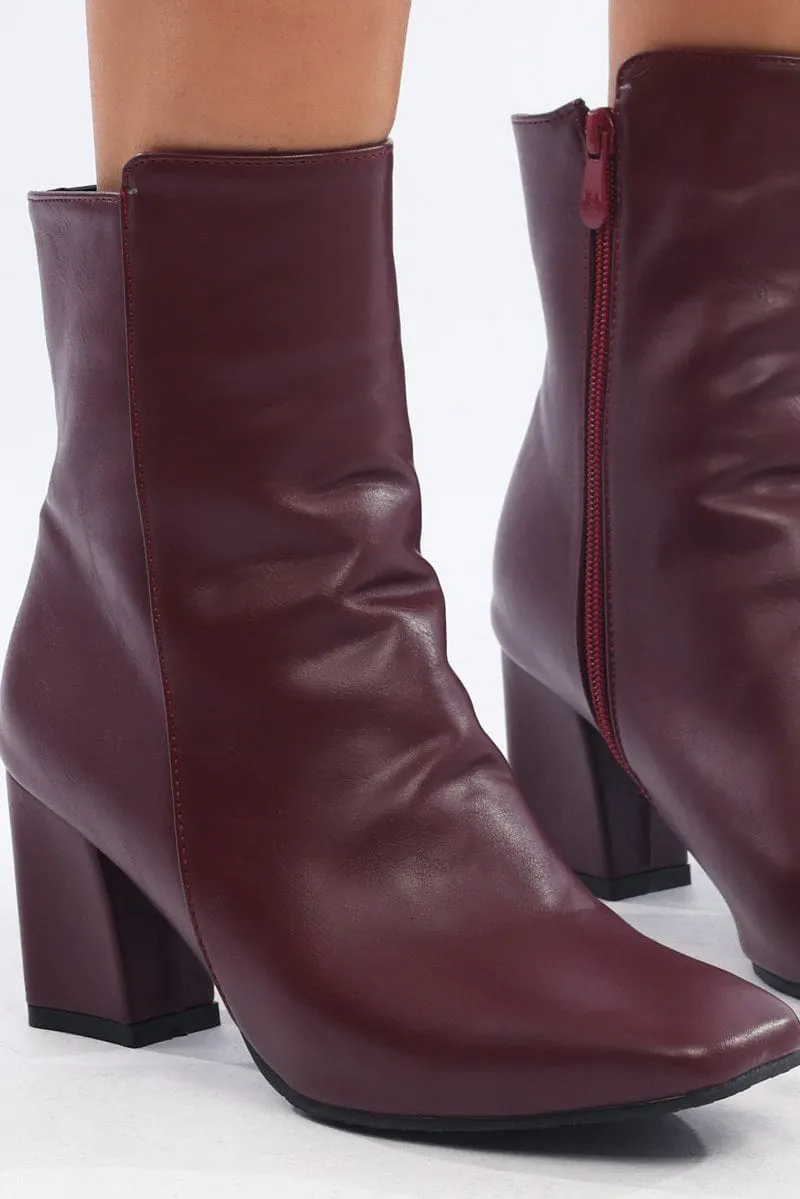 Red Ankle Boots sold by Ally Fashion product image thumbnail 2