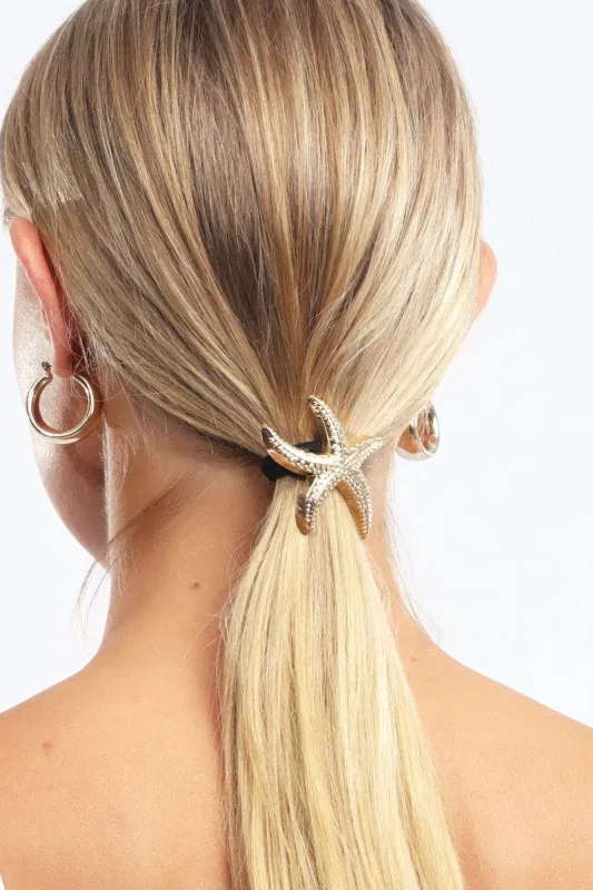 Gold Starfish Hair Tie sold by Ally Fashion