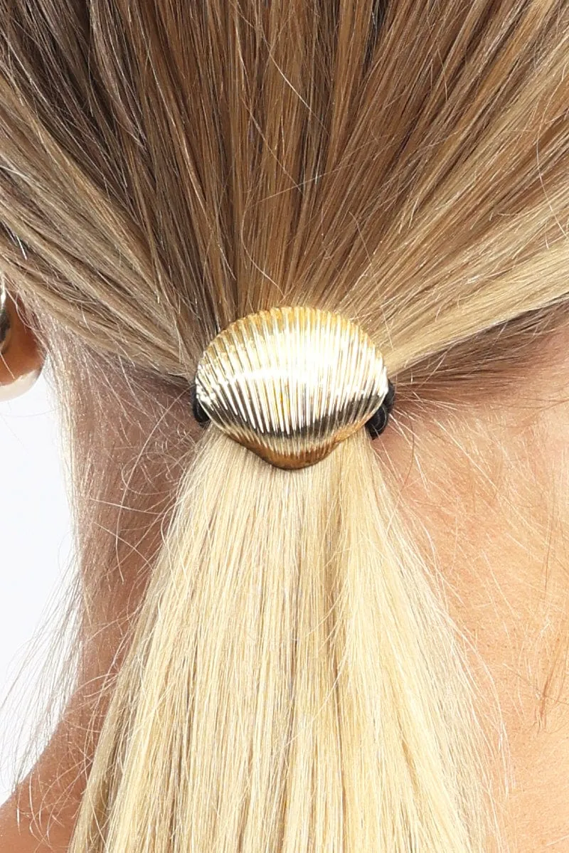 Gold Shell Hair Tie sold by Ally Fashion product image thumbnail 2
