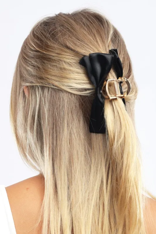 Black Bow Hair Claw Clip sold by Ally Fashion