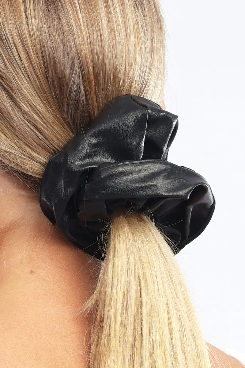 Black Oversized Pu Scrunchie sold by Ally Fashion product image thumbnail 2