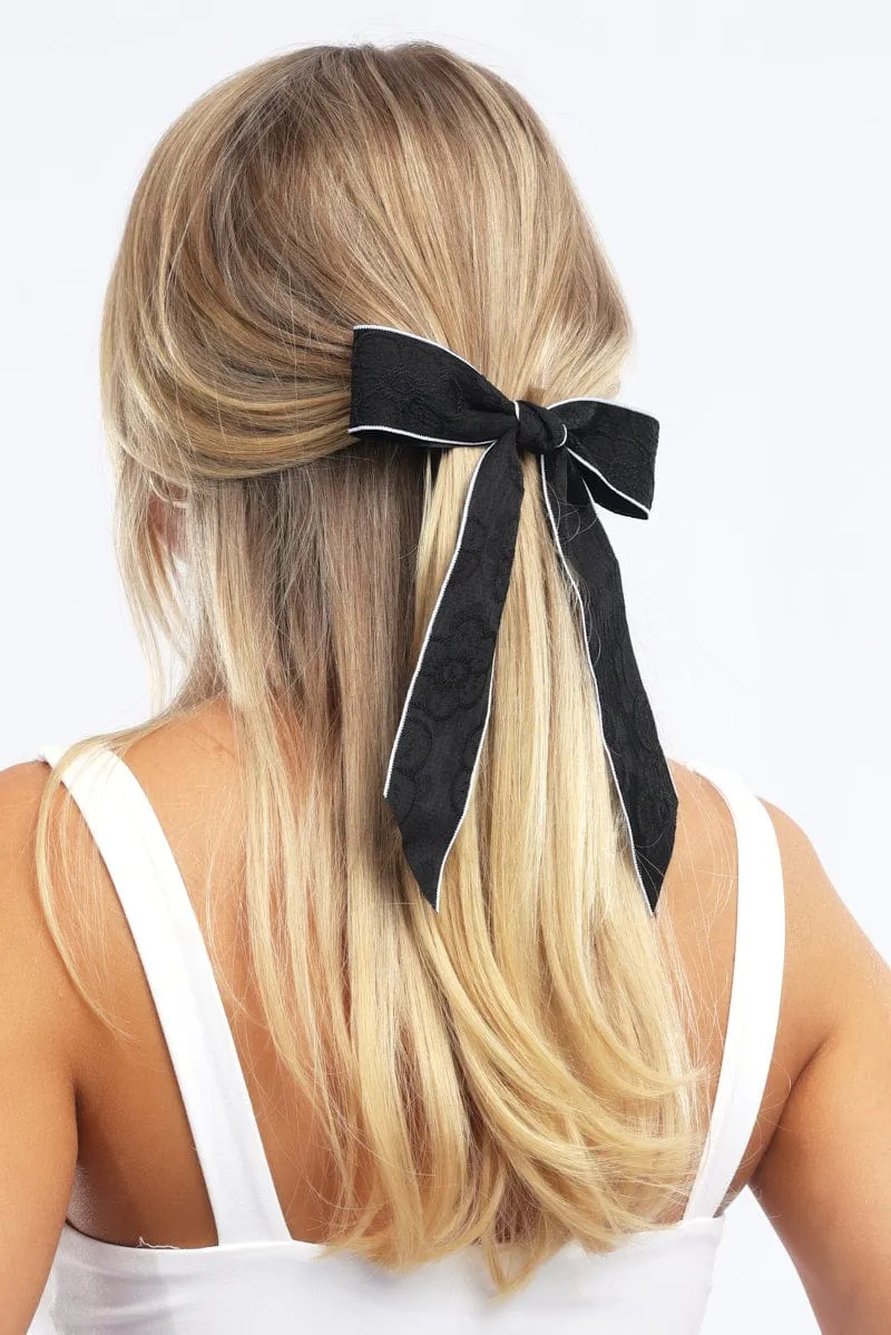 Black Textured Hair Bow sold by Ally Fashion