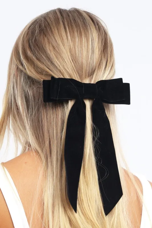 Black Velvet Hair Bow sold by Ally Fashion