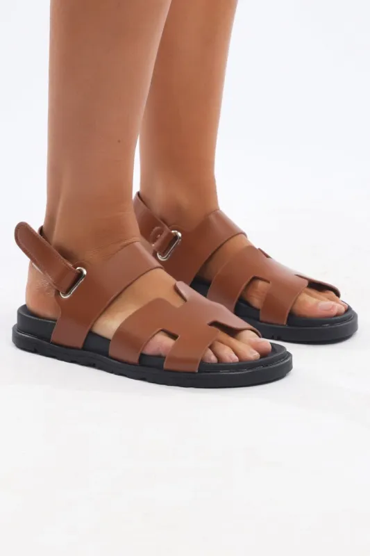 Brown Flat Sandals sold by Ally Fashion