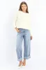 Denim Straight Jeans Fold Up sold by Ally Fashion