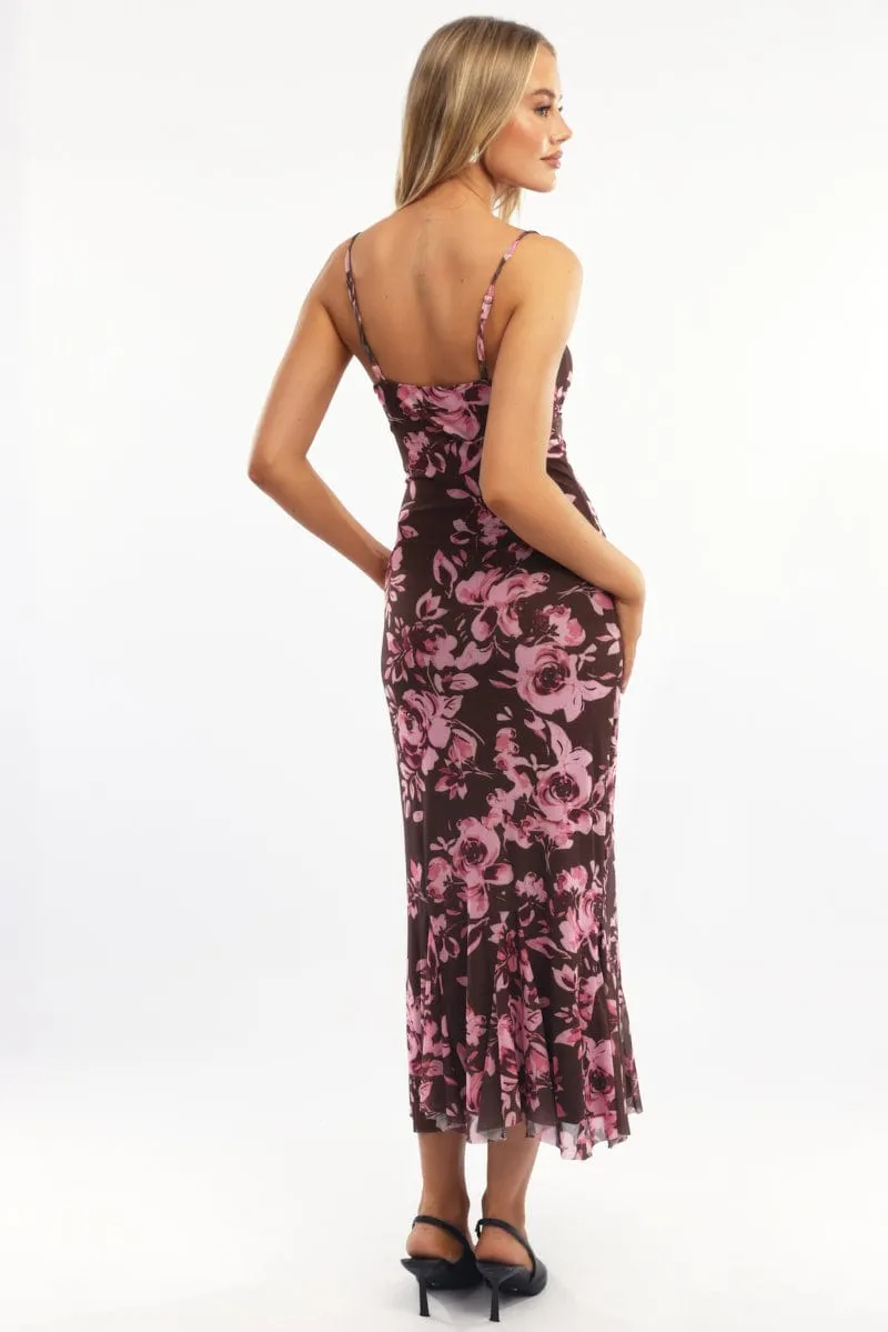 Multi Floral Bodycon Dress Midi sold by Ally Fashion product image thumbnail 4