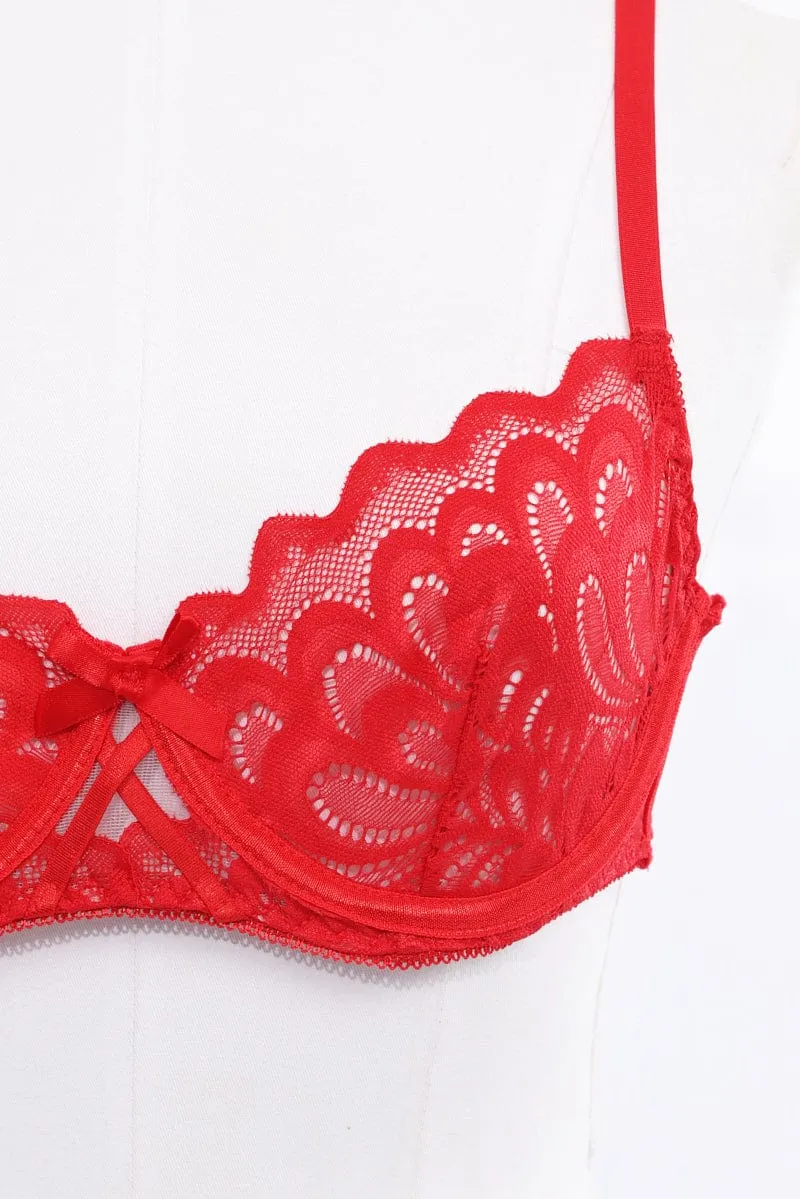 Red Lace Lingerie Set sold by Ally Fashion product image thumbnail 3