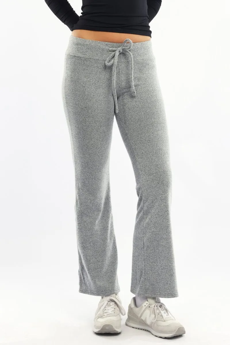 Grey Flare Leg Pants Elasticated Waist sold by Ally Fashion product image thumbnail 2