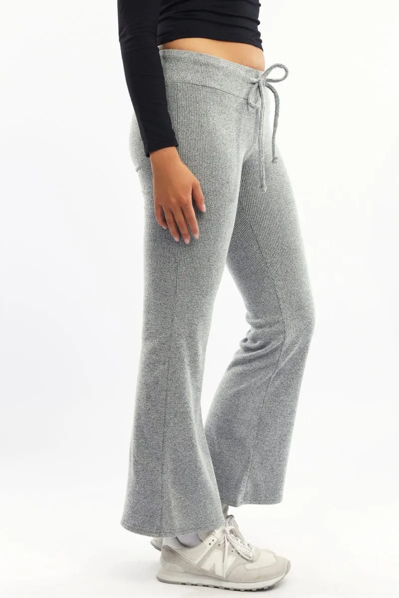 Grey Flare Leg Pants Elasticated Waist sold by Ally Fashion product image thumbnail 3