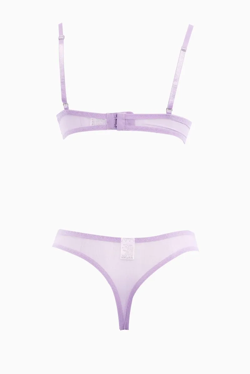 Purple Floral Embroidery Lingerie Set sold by Ally Fashion product image thumbnail 2