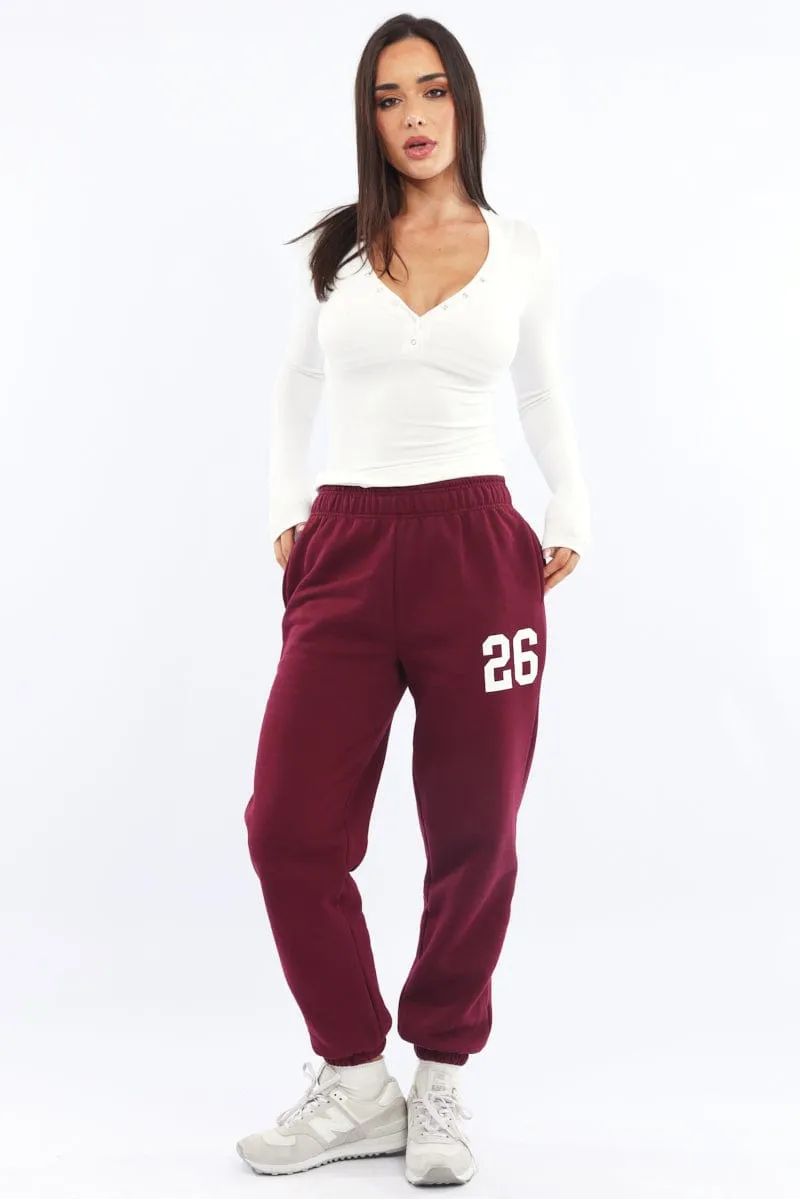 White Henley Top Long Sleeve sold by Ally Fashion product image thumbnail 2