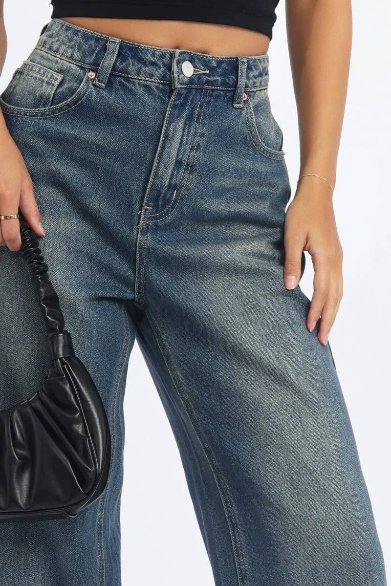 Denim Straight Jeans Fold Up sold by Ally Fashion product image thumbnail 5