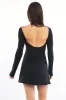 Black Mini Dress Long Sleeve sold by Ally Fashion