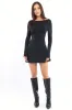 Black Mini Dress Long Sleeve sold by Ally Fashion