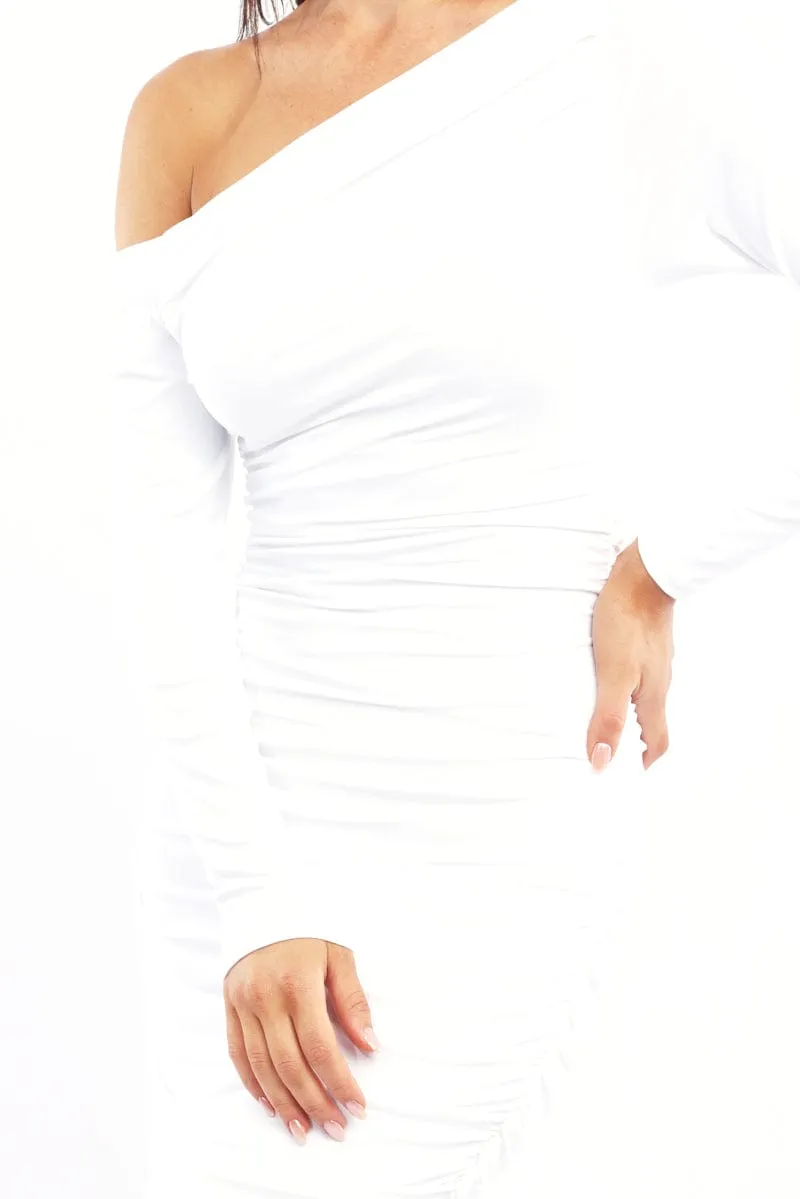 White Bodycon Dress Long Sleeve sold by Ally Fashion product image thumbnail 5