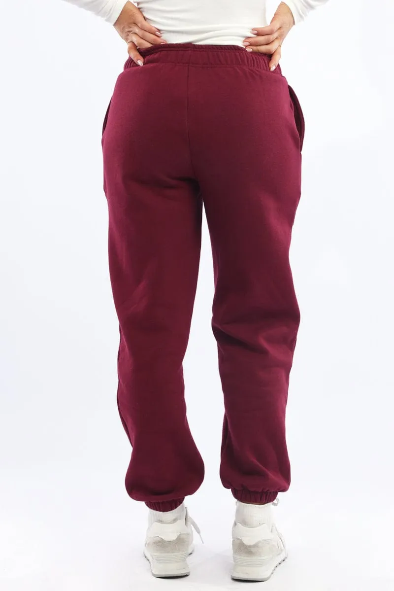 Red Track Pants Jogger sold by Ally Fashion product image thumbnail 4