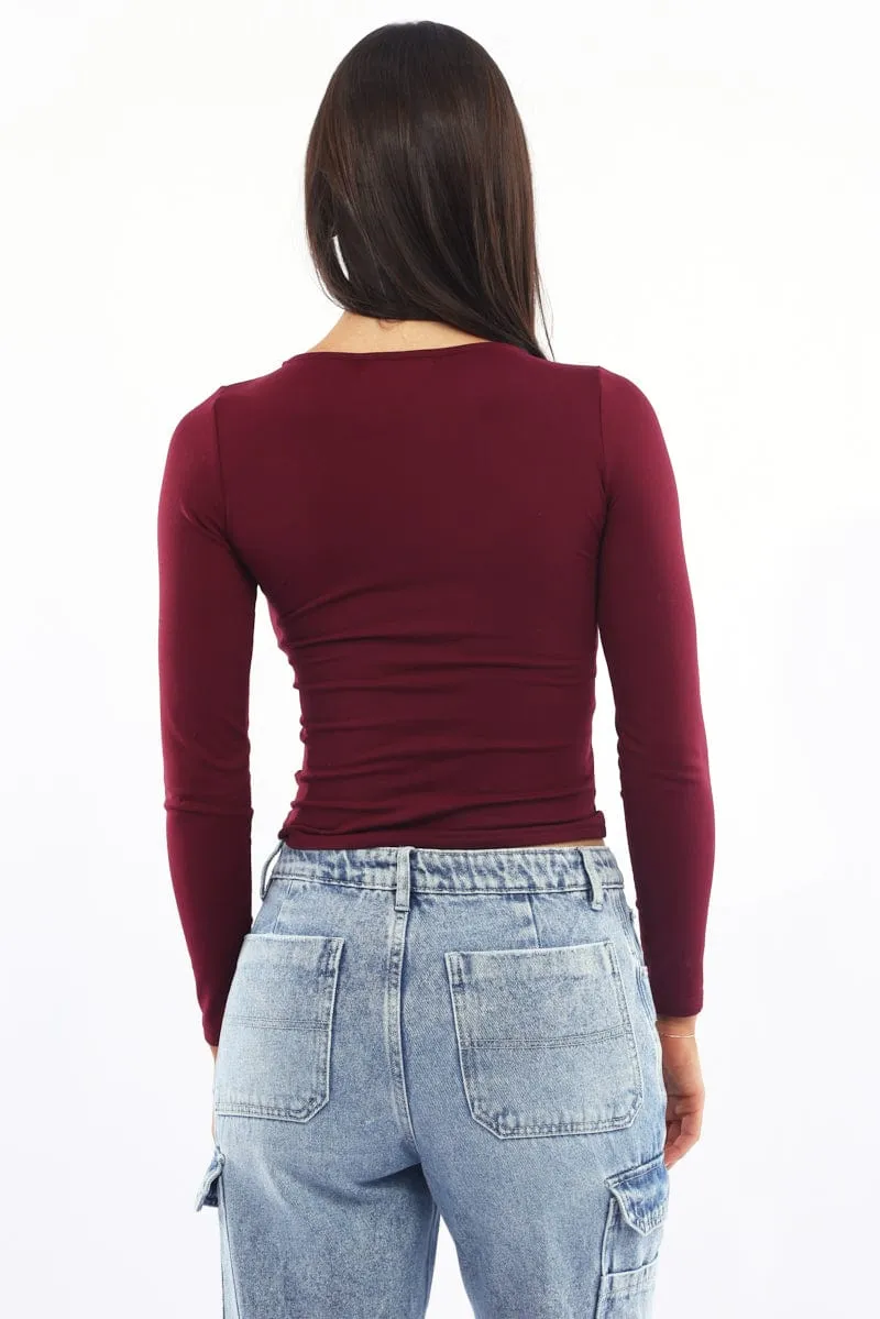 Red Supersoft Fleece Top Long Sleeve sold by Ally Fashion product image thumbnail 4