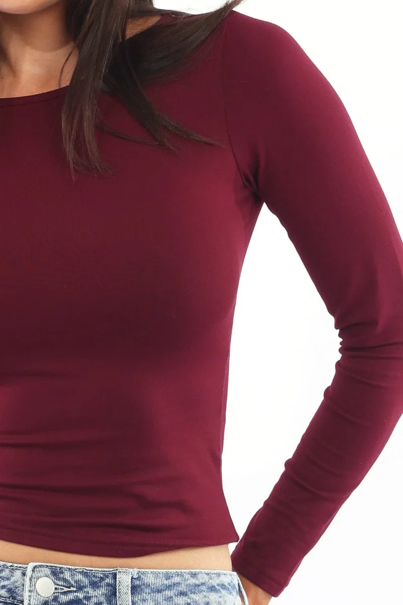 Red Supersoft Fleece Top Long Sleeve sold by Ally Fashion product image thumbnail 5