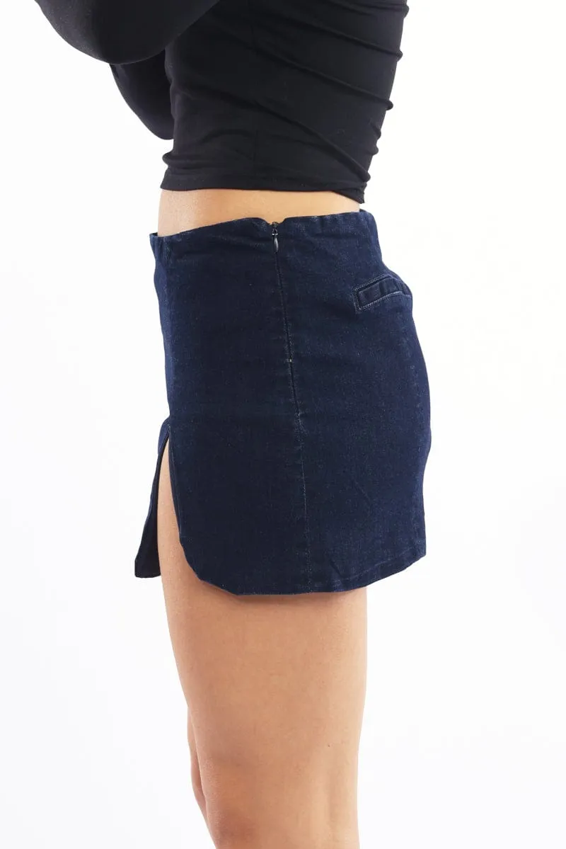 Denim Mini Skort sold by Ally Fashion product image thumbnail 3