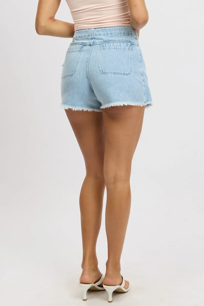 Denim Skorts Skirt High Rise sold by Ally Fashion product image thumbnail 5