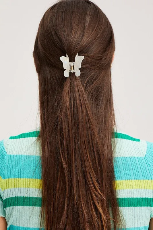 White Butterfly Claw Clip sold by Ally Fashion