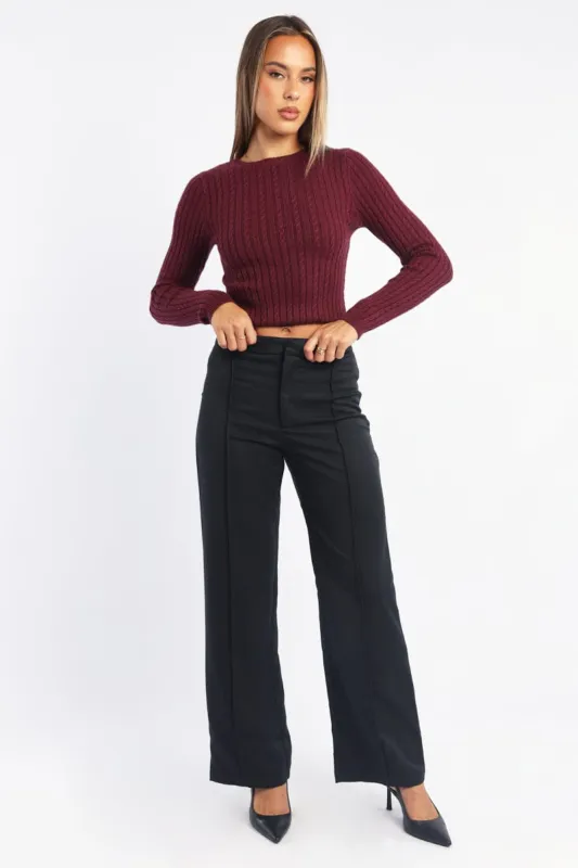 Black Smart Pants High Rise sold by Ally Fashion