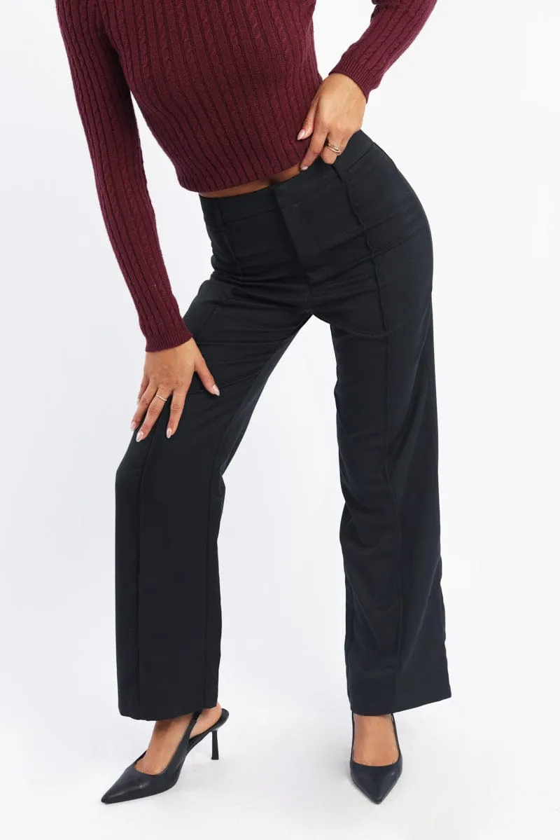 Black Smart Pants High Rise sold by Ally Fashion product image thumbnail 2