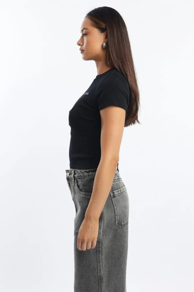 Black Graphic Tee Short Sleeve sold by Ally Fashion product image thumbnail 4