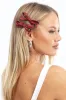 Red 2 Pack Pu Bow Hair Clips sold by Ally Fashion