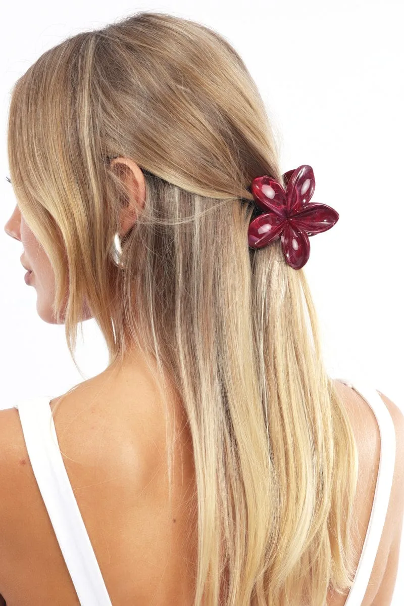 Red Flower Claw Clip sold by Ally Fashion