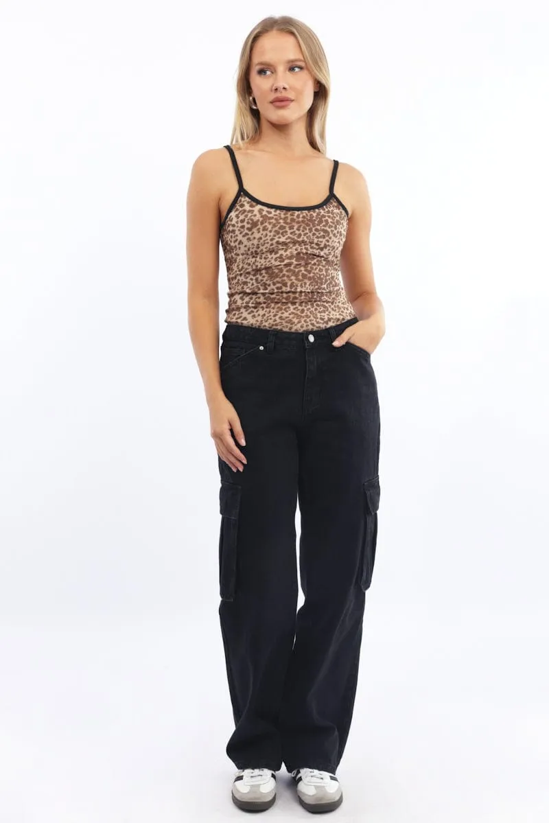 Brown Animal Print Singlet Top sold by Ally Fashion product image thumbnail 2
