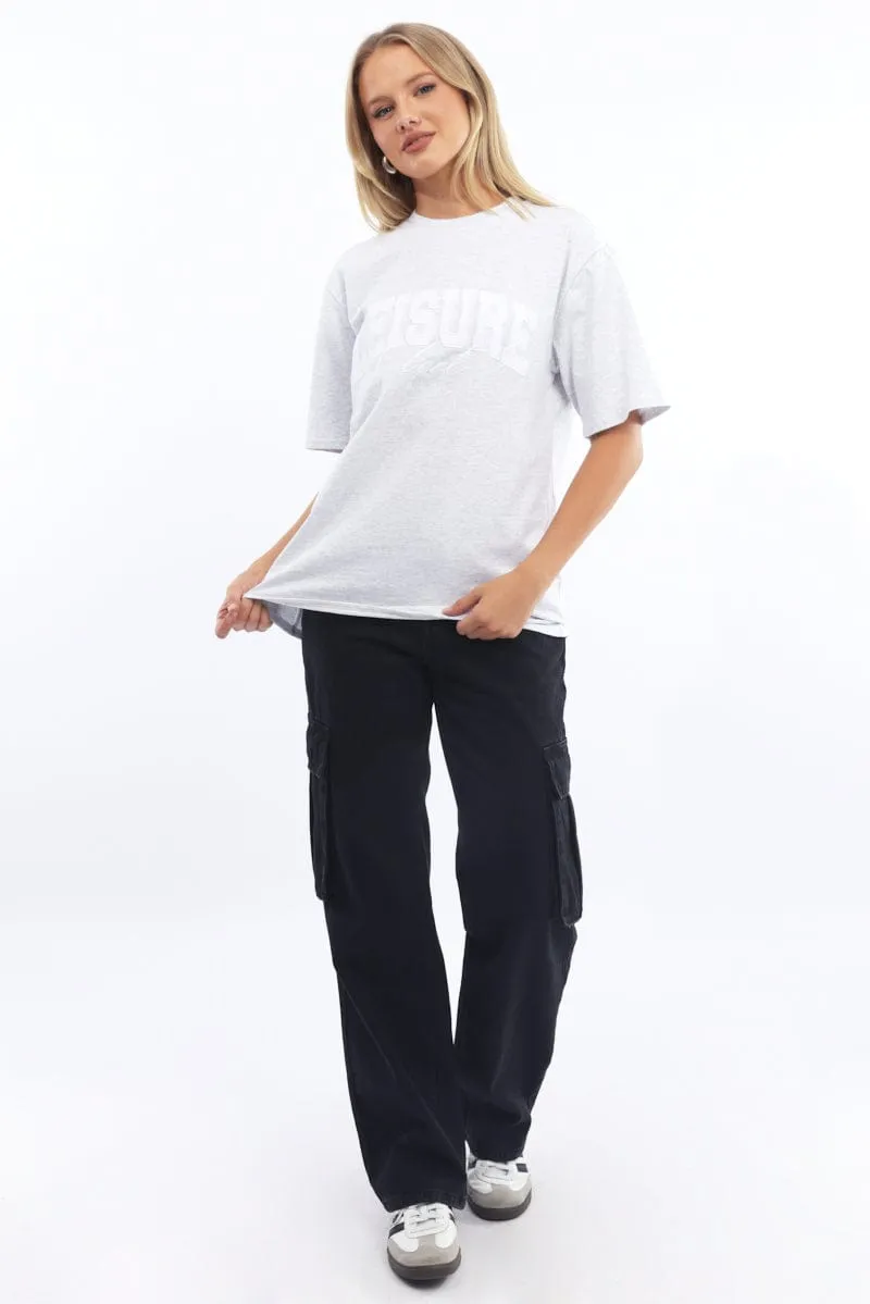 Grey Graphic Tee Short Sleeve sold by Ally Fashion product image thumbnail 2