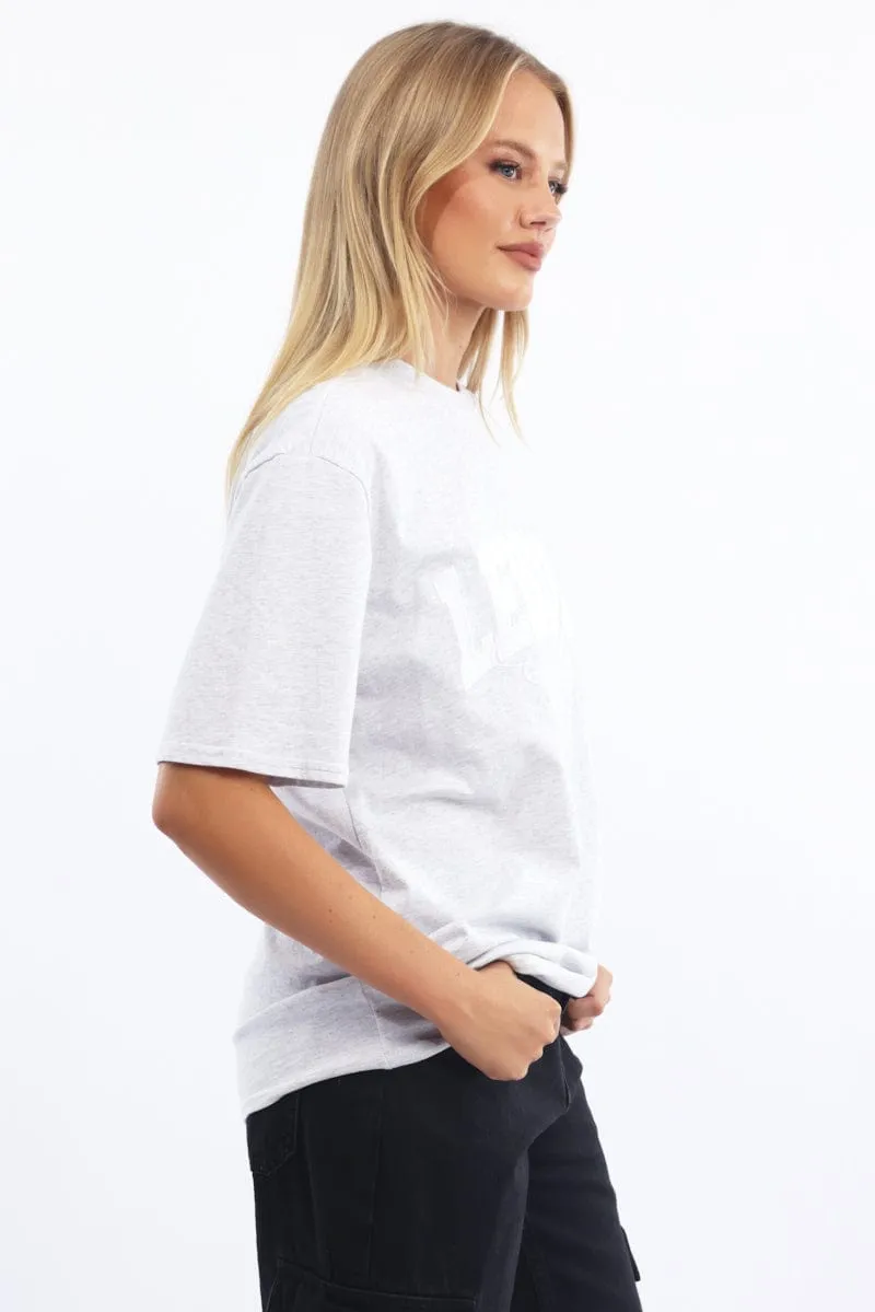 Grey Graphic Tee Short Sleeve sold by Ally Fashion product image thumbnail 3