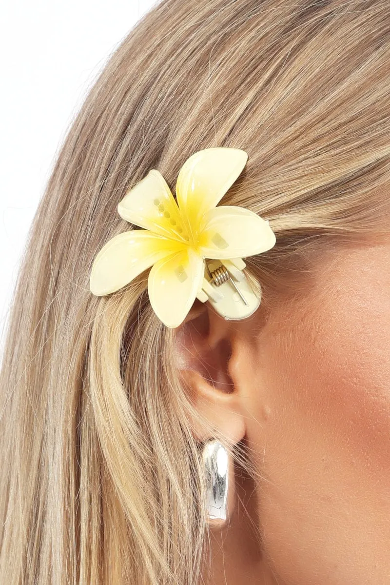 Yellow Hibiscus Flower Hair Clip sold by Ally Fashion product image thumbnail 2