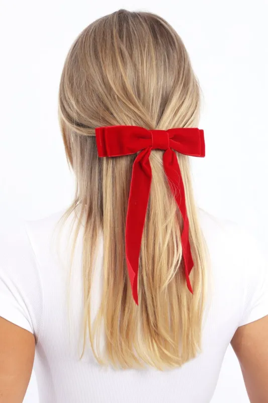 Red Velvet Hair Bow sold by Ally Fashion