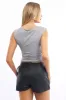 Grey Supersoft Top Side Ruched Sleeveless sold by Ally Fashion