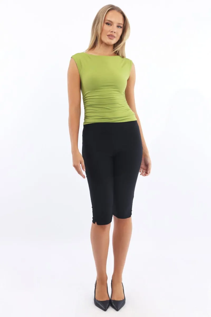 Green Supersoft Top Side Ruched Sleeveless sold by Ally Fashion product image thumbnail 2